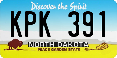 ND license plate KPK391