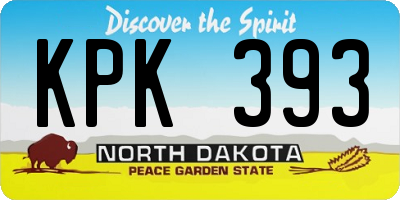 ND license plate KPK393