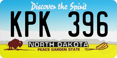 ND license plate KPK396