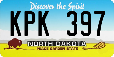 ND license plate KPK397