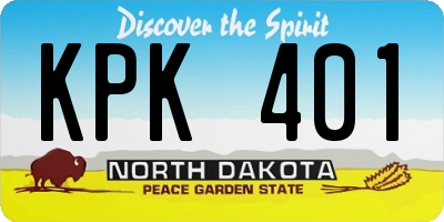 ND license plate KPK401