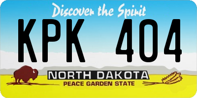 ND license plate KPK404