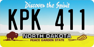 ND license plate KPK411