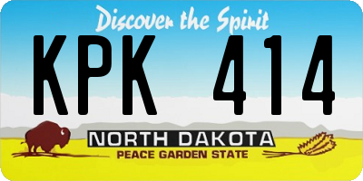 ND license plate KPK414