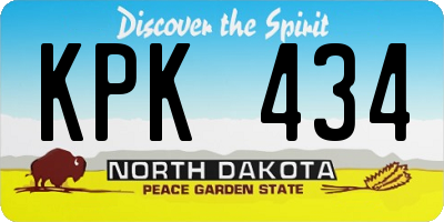 ND license plate KPK434
