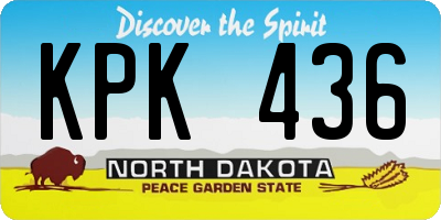 ND license plate KPK436