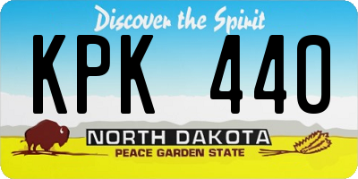 ND license plate KPK440