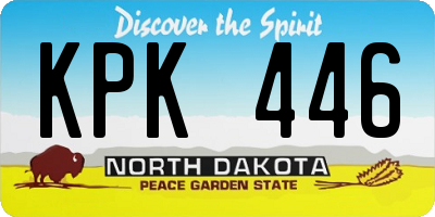 ND license plate KPK446