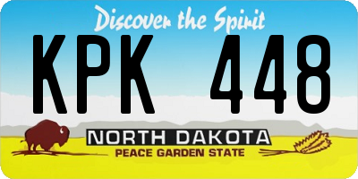 ND license plate KPK448