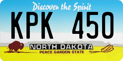 ND license plate KPK450