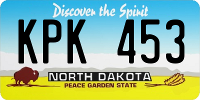 ND license plate KPK453