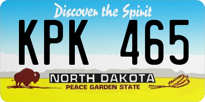 ND license plate KPK465
