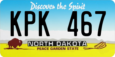ND license plate KPK467
