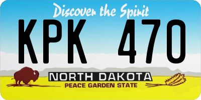 ND license plate KPK470