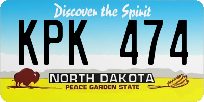 ND license plate KPK474