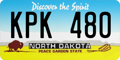 ND license plate KPK480