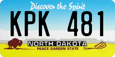 ND license plate KPK481