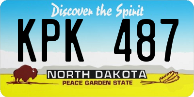 ND license plate KPK487