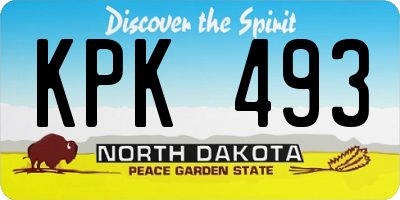 ND license plate KPK493