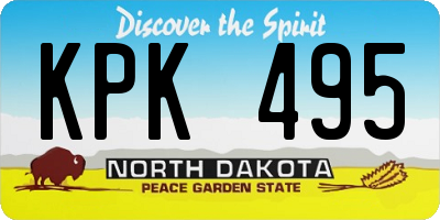 ND license plate KPK495