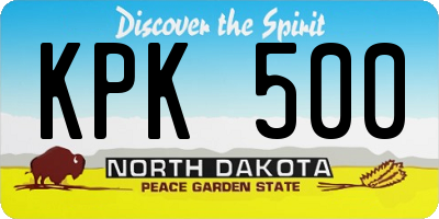 ND license plate KPK500