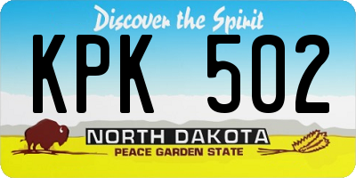 ND license plate KPK502