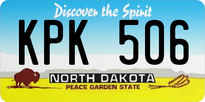 ND license plate KPK506