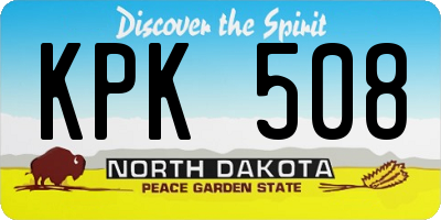 ND license plate KPK508