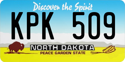 ND license plate KPK509