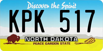 ND license plate KPK517