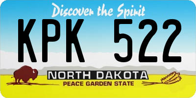 ND license plate KPK522