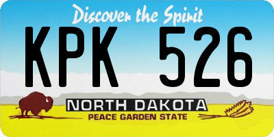ND license plate KPK526