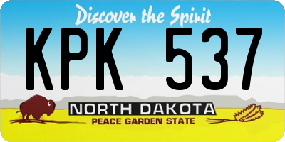 ND license plate KPK537