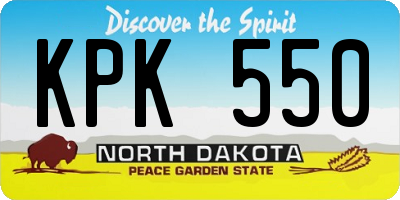 ND license plate KPK550