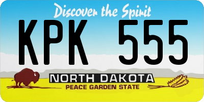 ND license plate KPK555