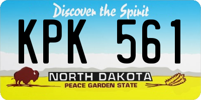 ND license plate KPK561