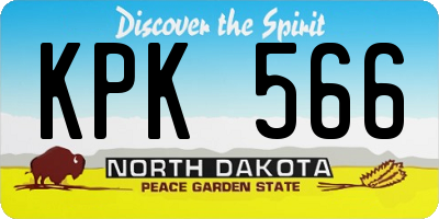 ND license plate KPK566