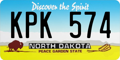 ND license plate KPK574