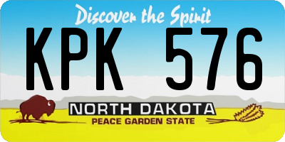 ND license plate KPK576