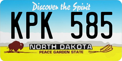 ND license plate KPK585