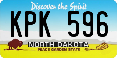 ND license plate KPK596