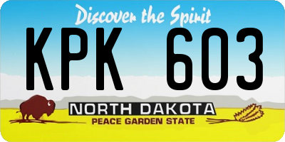ND license plate KPK603