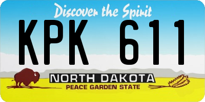 ND license plate KPK611