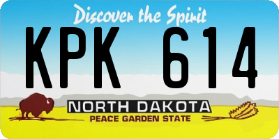 ND license plate KPK614