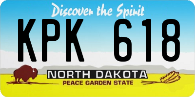 ND license plate KPK618