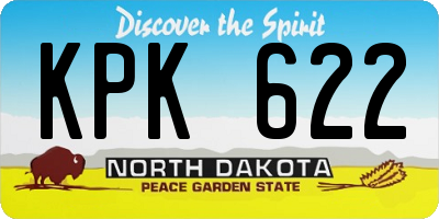ND license plate KPK622