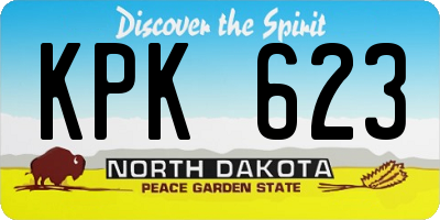 ND license plate KPK623