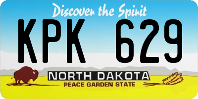 ND license plate KPK629