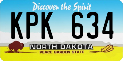 ND license plate KPK634