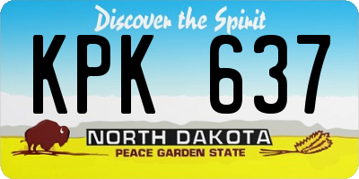 ND license plate KPK637